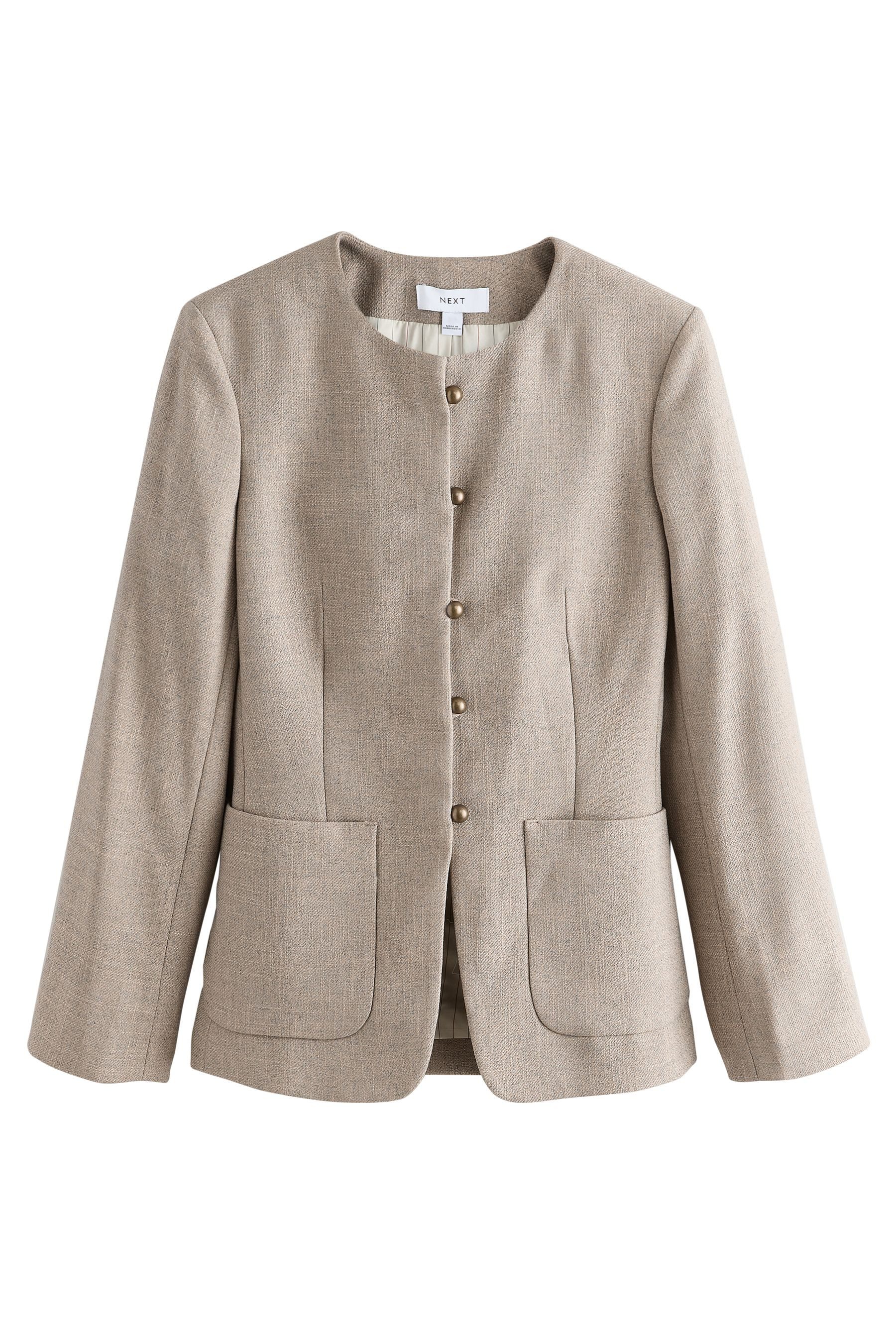 Next Jackenblazer Kragenloser, körpernaher Blazer (1-tlg)