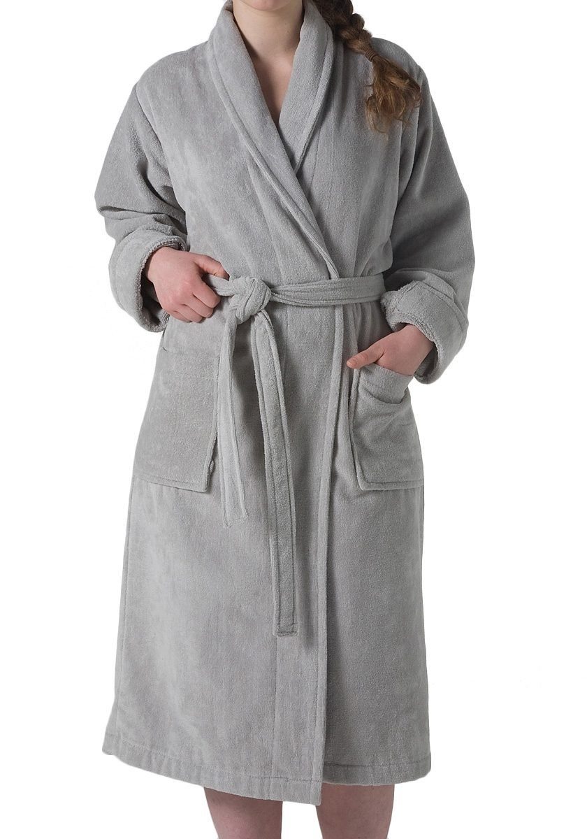 Seahorse Bademantel Seahorse Pure Unisex, Langform, Velours, Schalkragen, Gürtel, Langarm, aufgesetzte Taschen