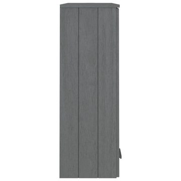 furnicato Sideboard Highboard-Oberteil HAMAR Dunkelgrau 85x35x100 cm Massivholz