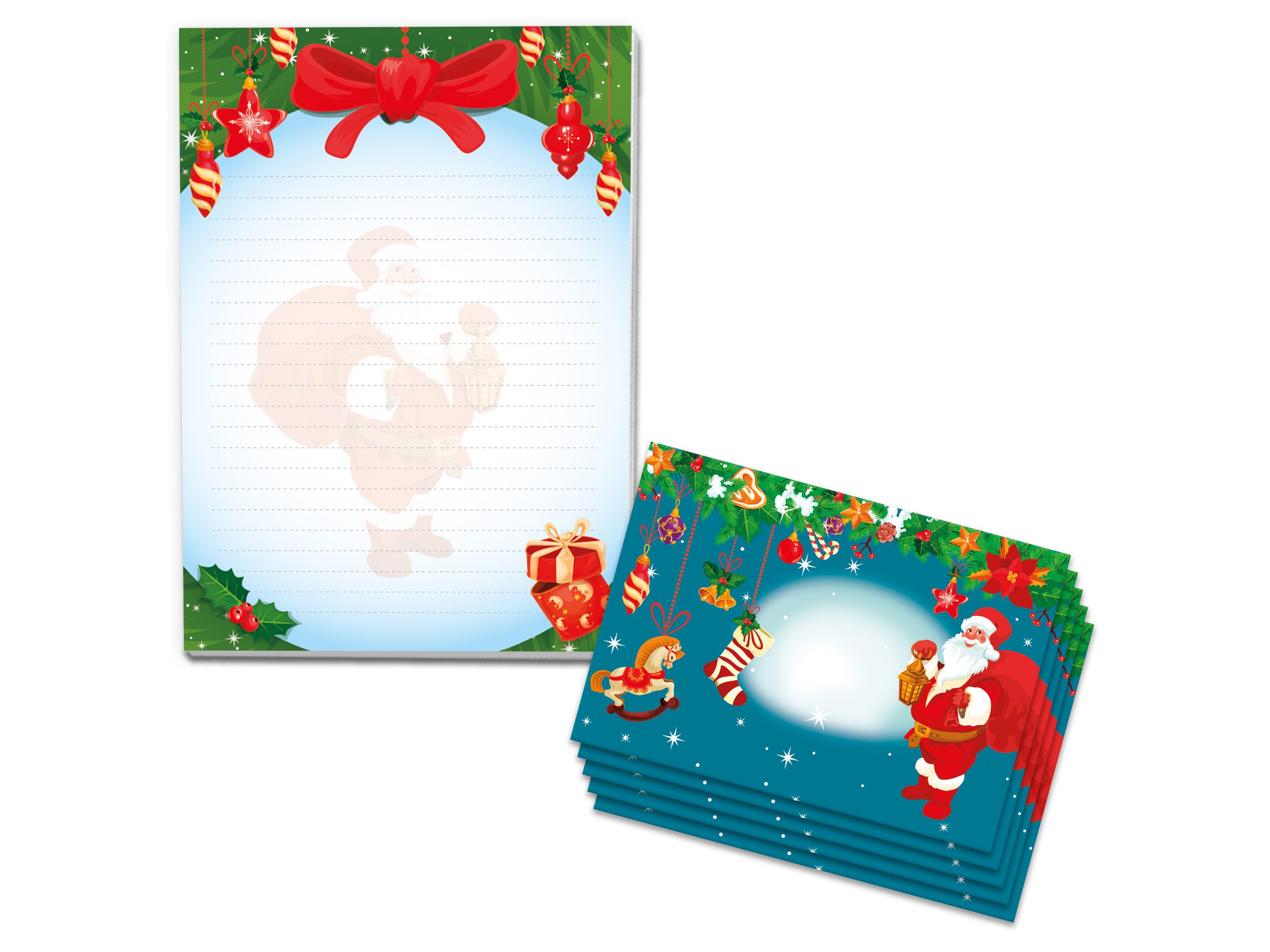 LIMONIA Briefpapier Set Kinder Briefblock A5 mit Umschlägen Notizblock Weihnachten, Weihnachtsbriefpapier, Weihnachtsgrüße, Geschenk Idee