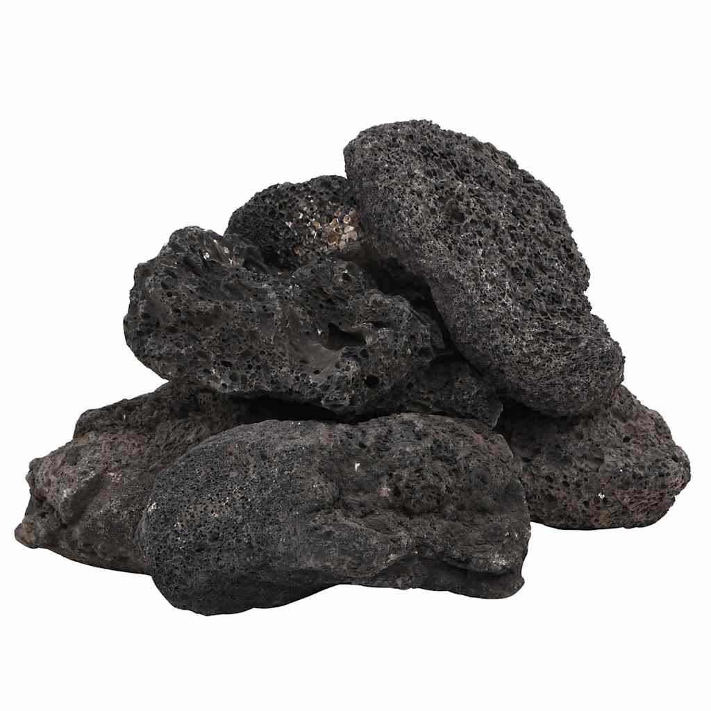 vidaXL Aquariendeko Lavagranulat 25 kg Schwarz 10-30 cm