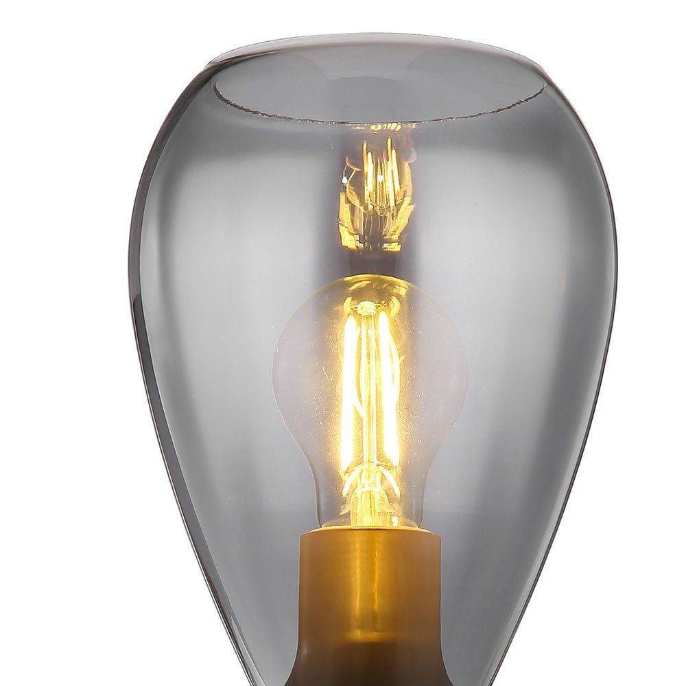 LED etc-shop nicht Wandlampe Wandfackel Wandleuchte, Wandlampe Rauchglas Lampenschirm Leuchtmittel inklusive, Wohnzimmer