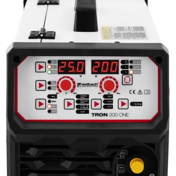 Welbach Elektroschweißgerät Kombi-Schweißgerät - WIG 200A Duty Cycle 60% - Cut 50A MIG/MAG 200 A