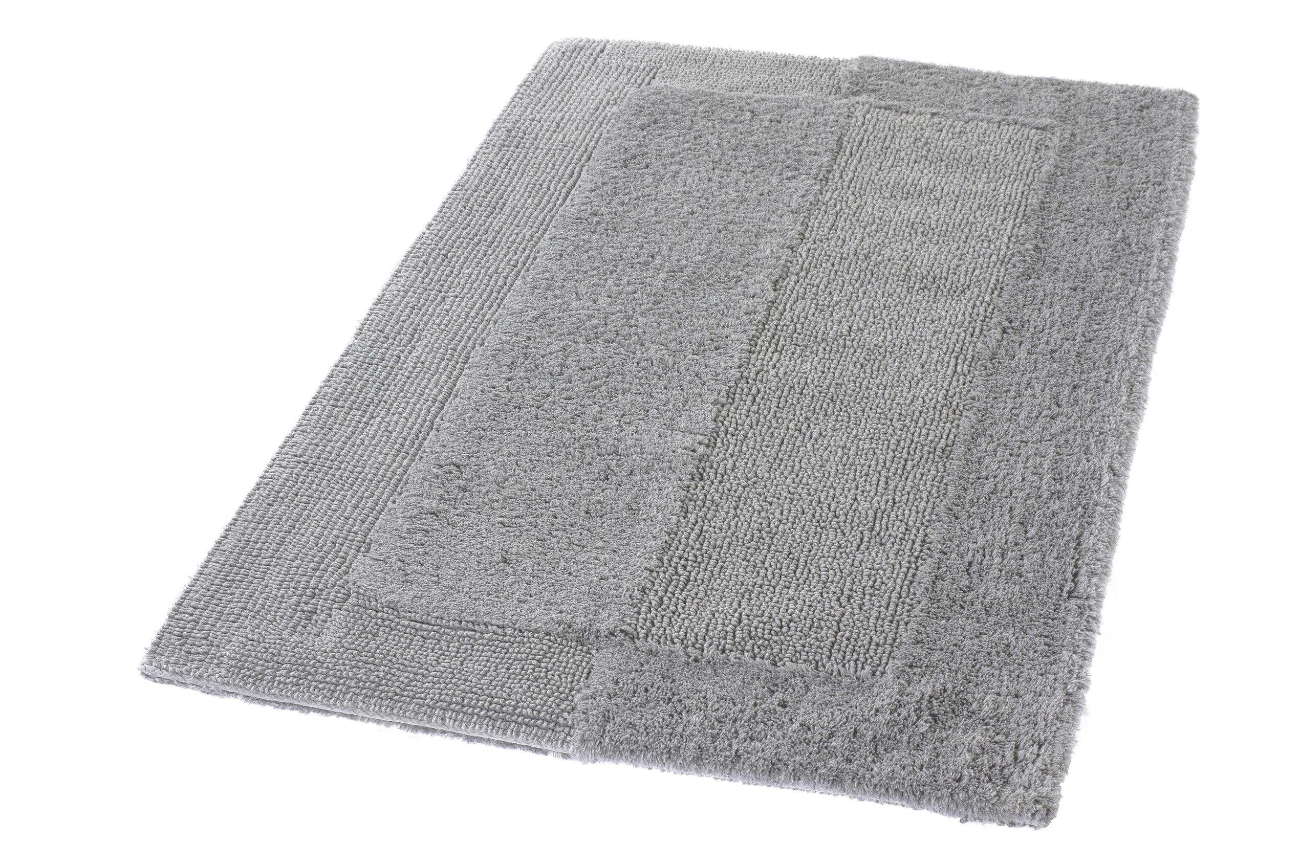 Kleine Wolke Badematte Havanna, Badvorleger, Badezimmer Teppich, Höhe 16 mm, fußbodenheizungsgeeignet, Baumwolle, rechteckig, Badteppich, Uni Farben, Hoch-Tief Effekt, mit Bordüre