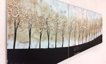 WandbilderXXL XXL-Wandbild Twisted Forest 210 x 70 cm, Abstraktes Gemälde, handgemaltes Unikat