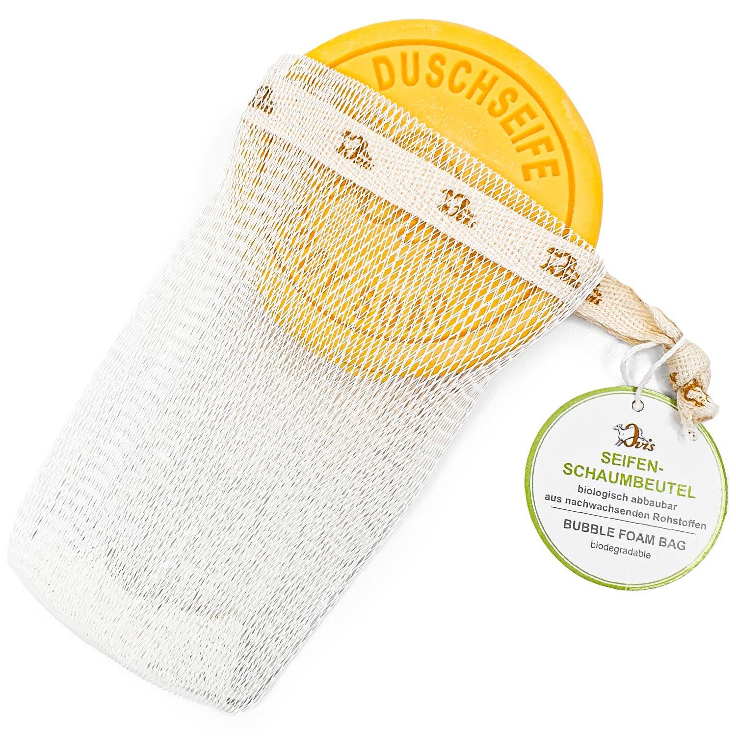 Ovis Feste Duschseife Schafmilchseife Naturseife "Johanneskreut-Lavendel" aus Österreich, 1-tlg., + Милоsäckchen Naturprodukt