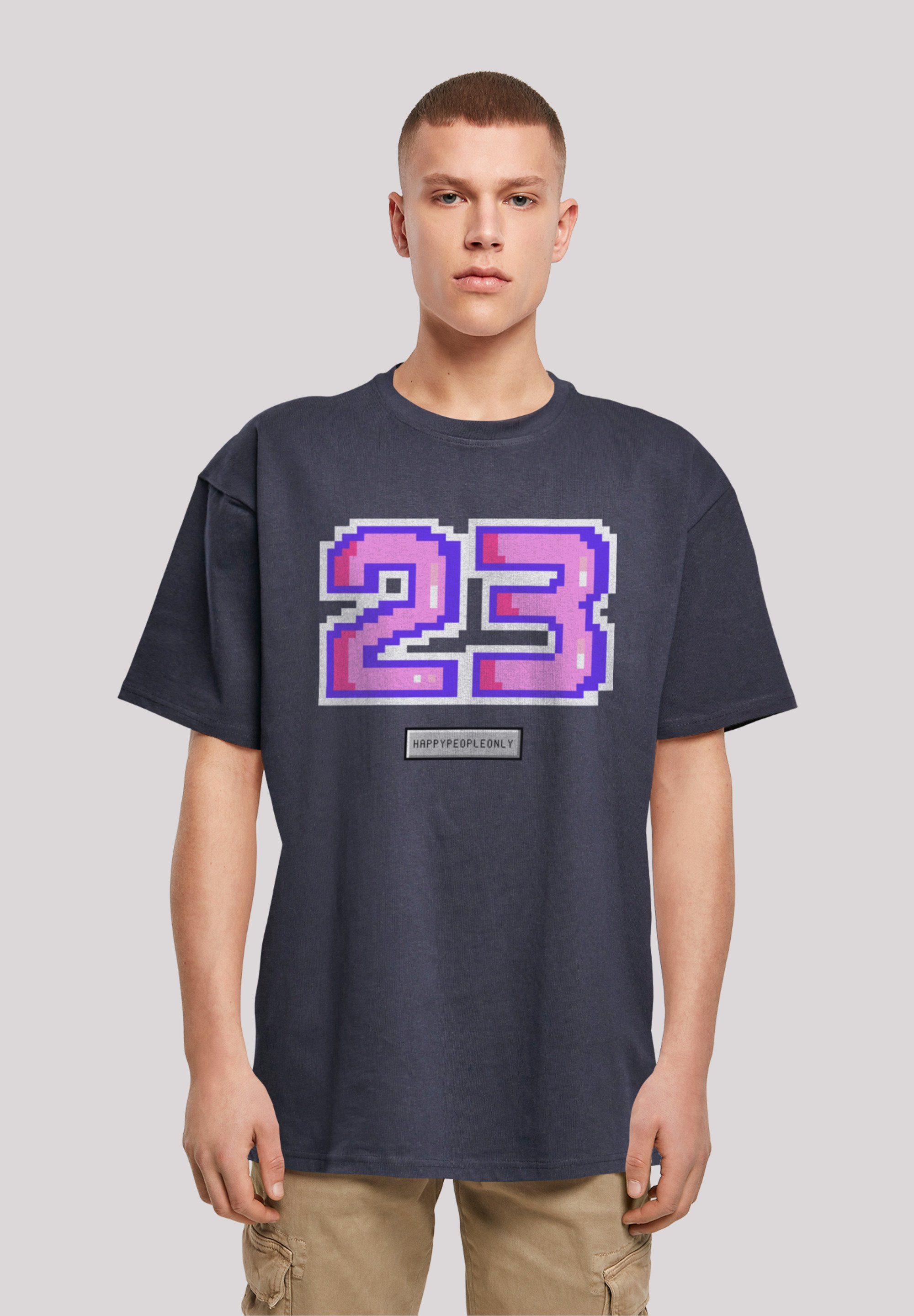 F4NT4STIC T-Shirt Pixel 23 pink Print navy