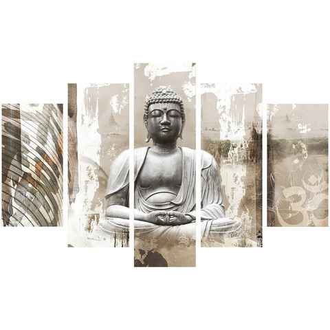 Art for the home Leinwandbild Buddha, Buddha (Set, 5 St)