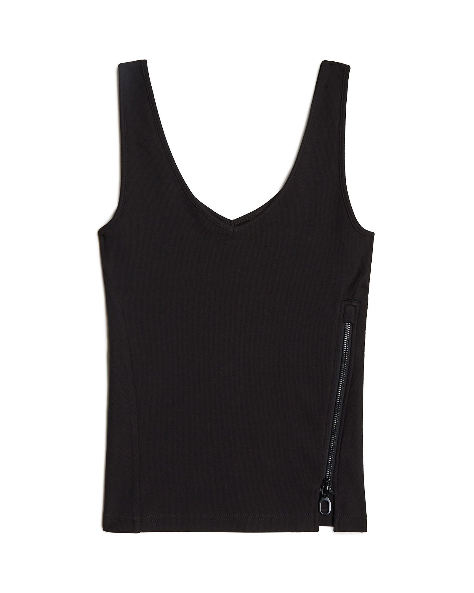 T-Shirt Asymmetrical Zip Slim Tanktop