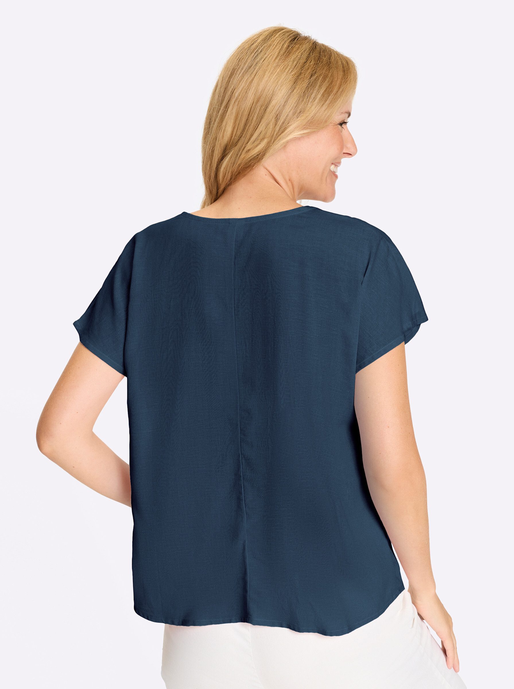 Sieh an! Klassische Bluse Schlupfbluse Kurzarm