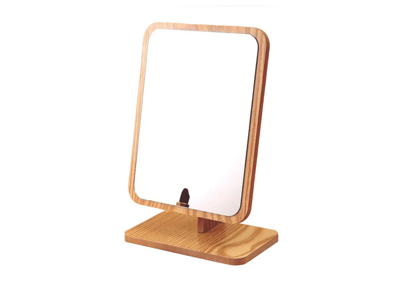 Jungengel Kosmetikspiegel Rechteckig Standspiegel Schminkspiegel 24x16cm Tischspiegel Holz (1-St), Verstellbarer Tischspiegel, Klare Spiegeloberfläche, Ideales Format