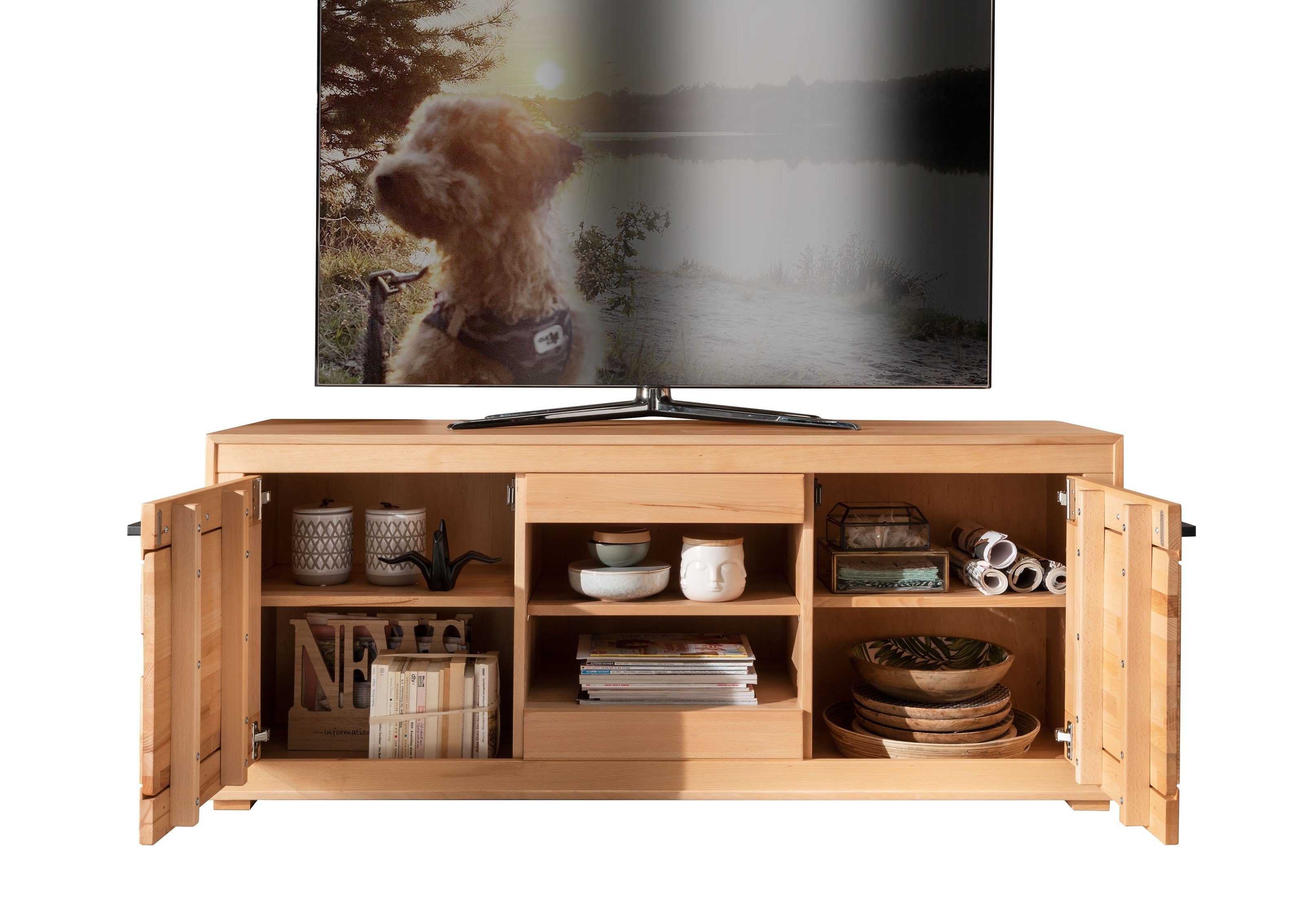 Lebenswert Wohnzimmer-Set WZ-0315, (BxHxT: 316,6x201x46 cm), aus Kernbuche in natur geölt