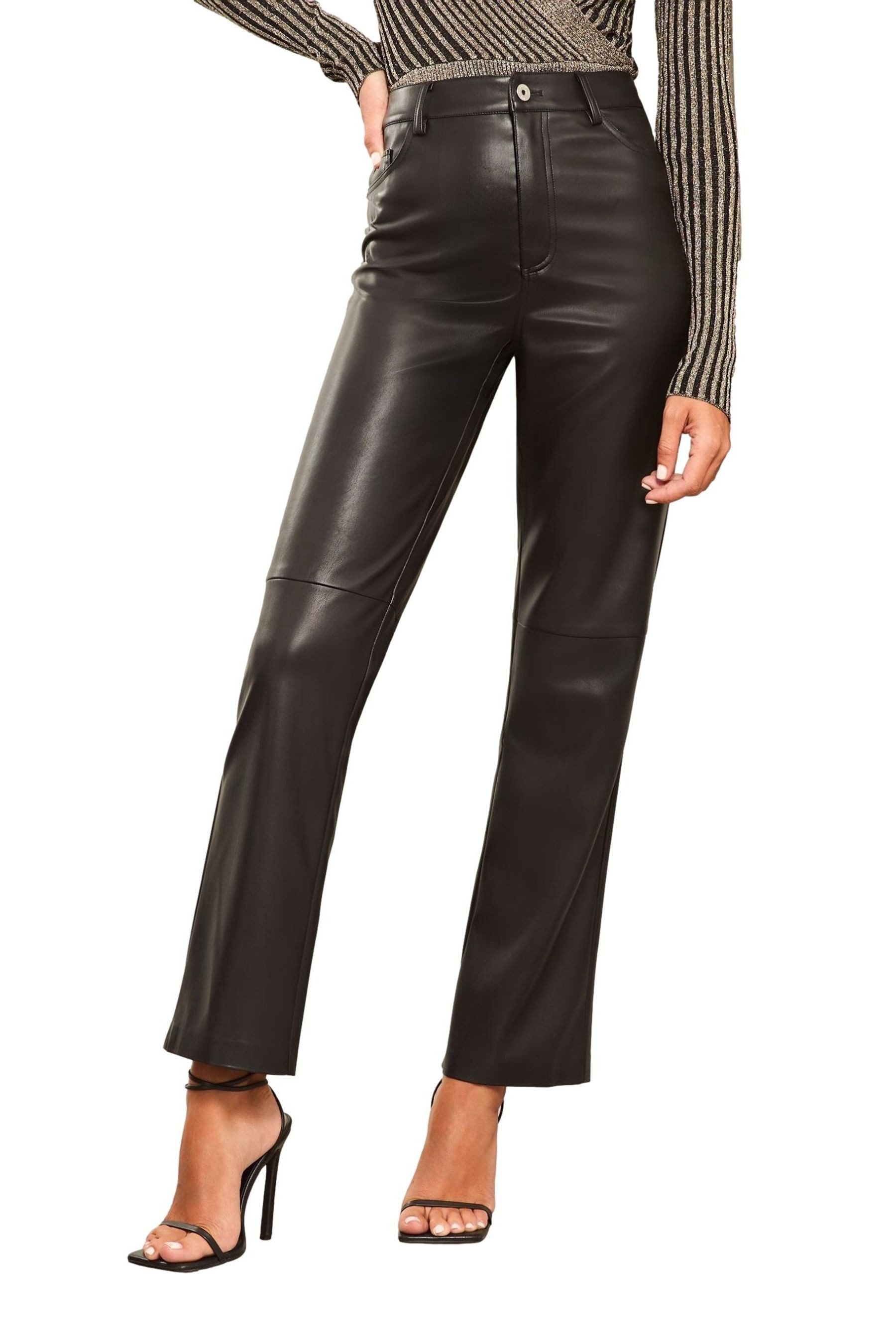 Lederimitathose Lipsy Hose mit geradem Bein, Regular