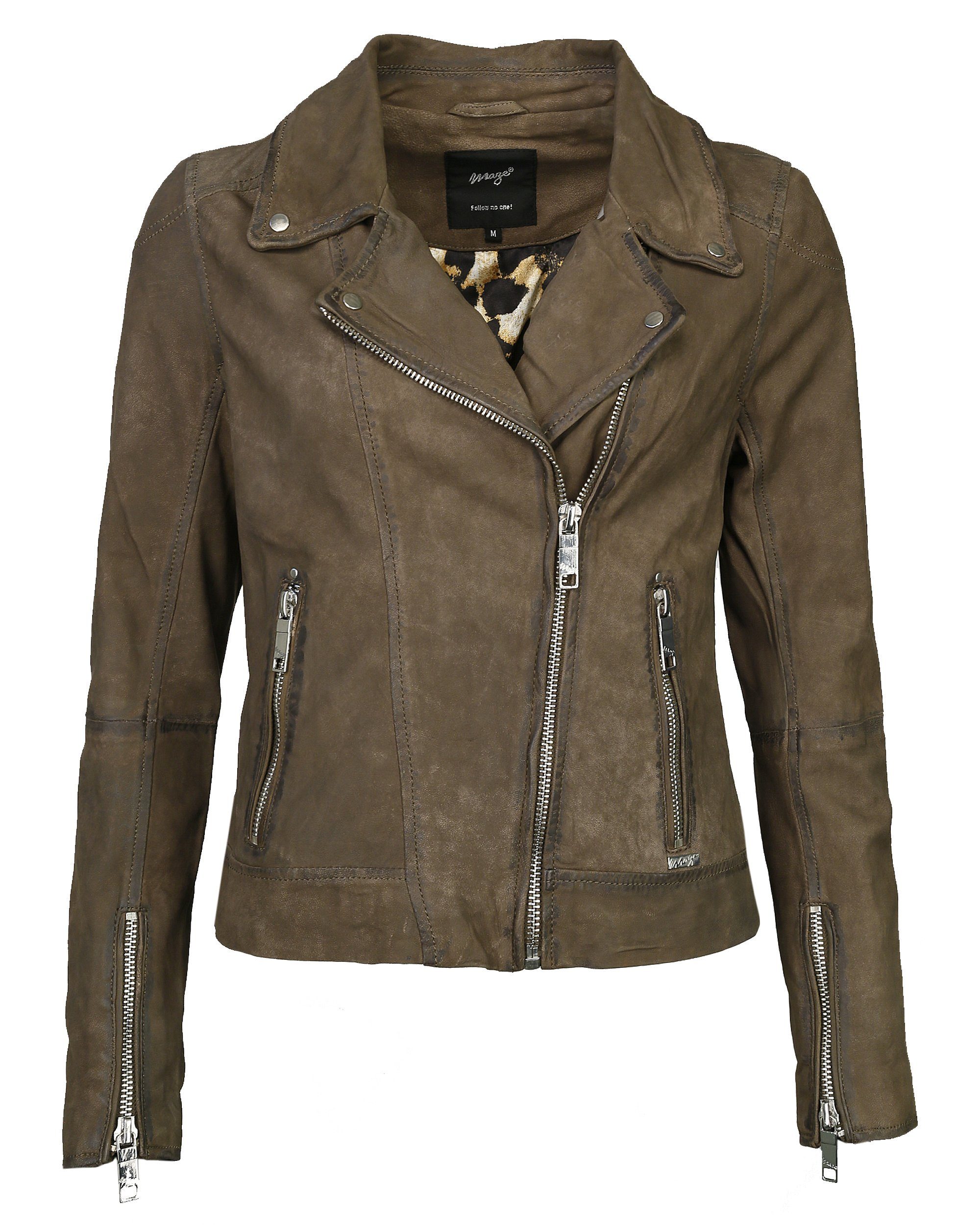 Romie Maze Lederjacke olive