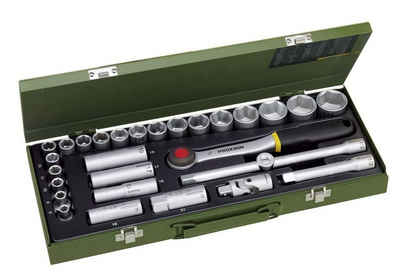 PROXXON INDUSTRIAL Werkzeugset PROXXON 23000 Nusskasten Knarrenkasten Antrieb 12,5mm (1/2) 29teilig, (29-St), inkl. Aufbewahrungskoffer