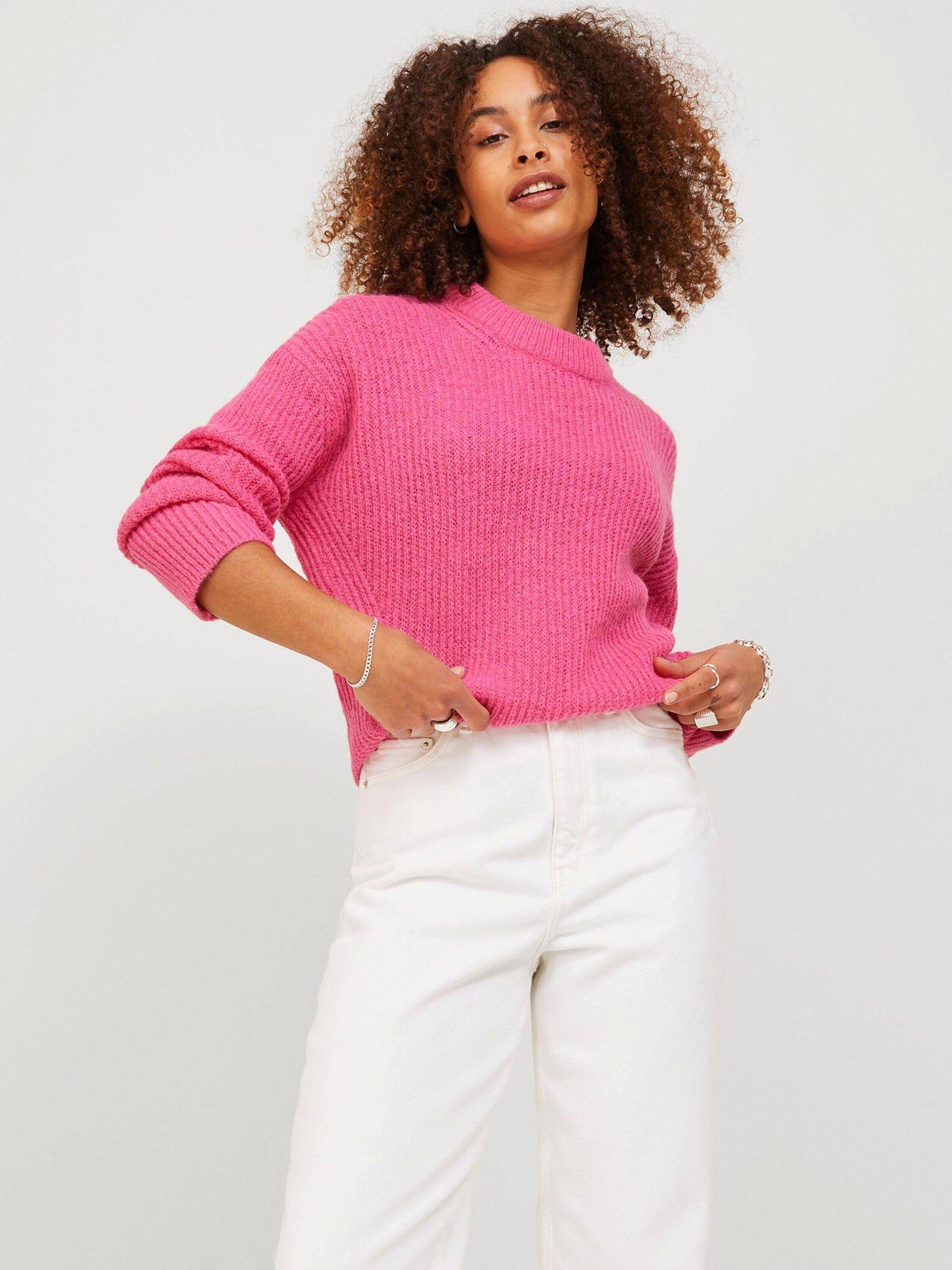 JACK & JONES Damen Strickpullover JXCARA – Aus 72% Viskose, 28% Nylon, Slim Fit, Langärmlig