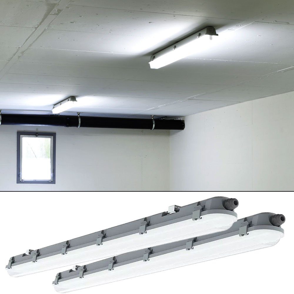 2x LED Wannen Lampe Carport Decken Leuchte Feucht Raum Hallen Beleuchtung weiß 