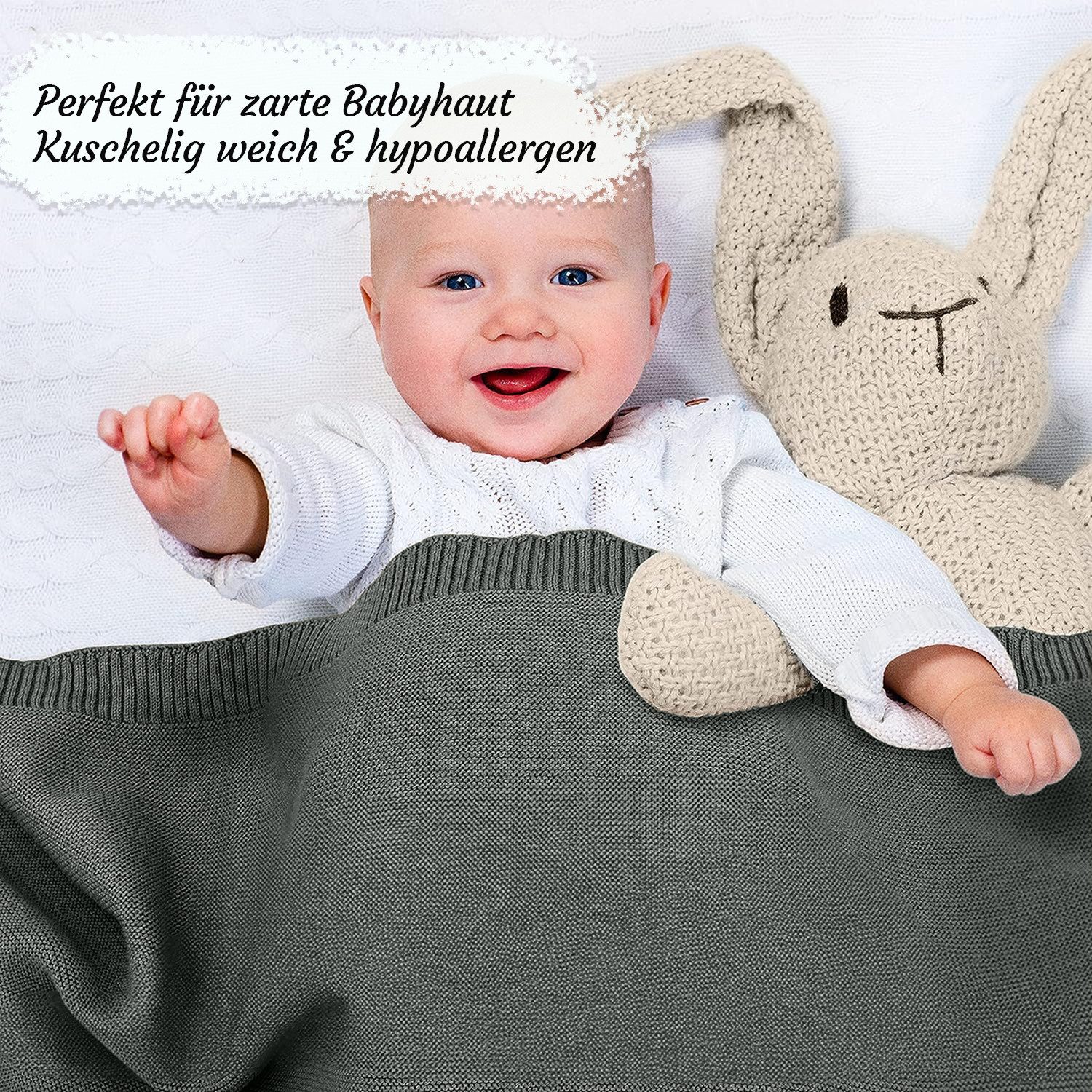 Babydecke Bio Baumwolle 94x72 cm, GOTS günstig online kaufen