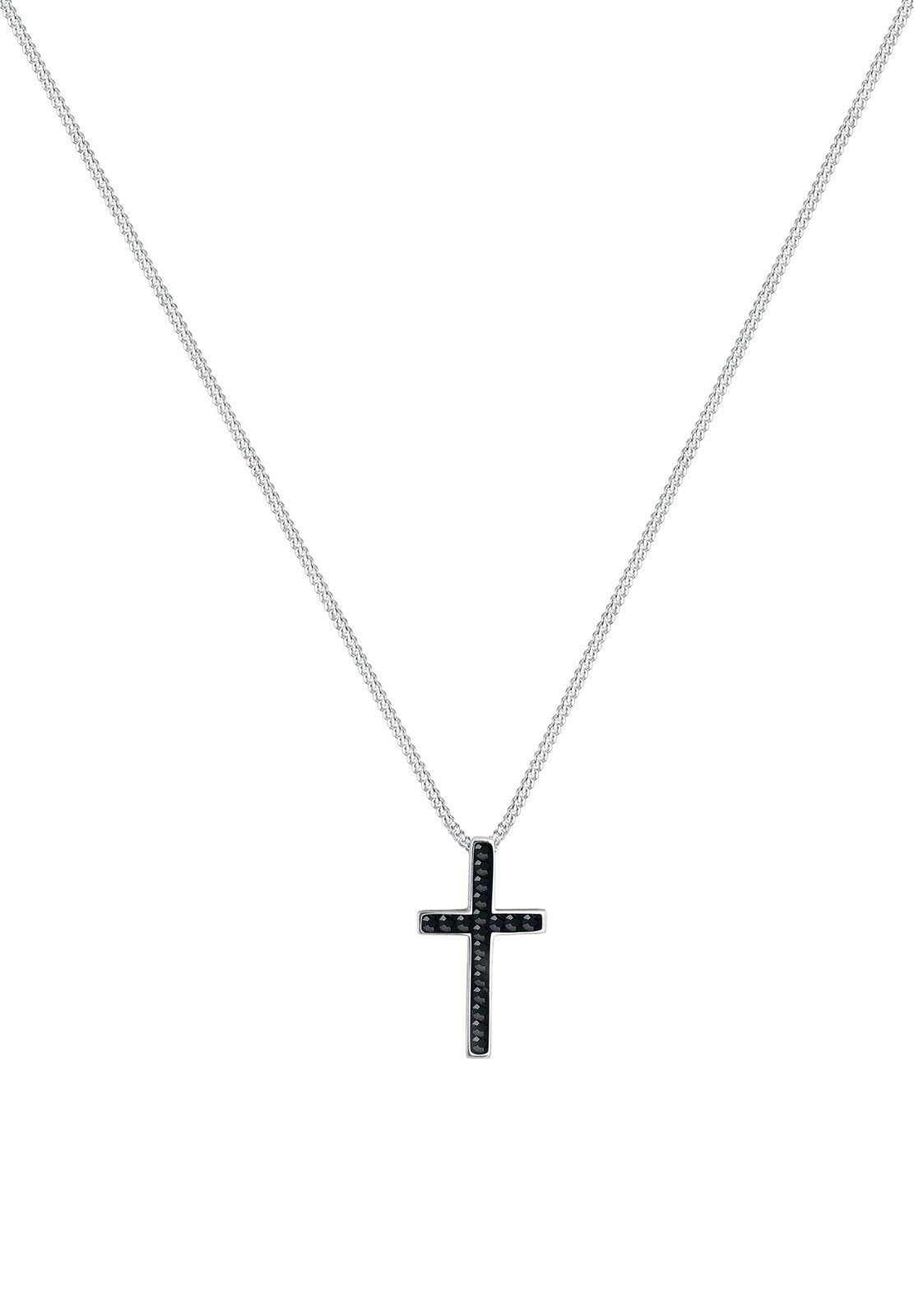 Elli Kette mit Anhänger Kreuz Religion 925 Sterling Silber, mit Kristallen günstig online kaufen