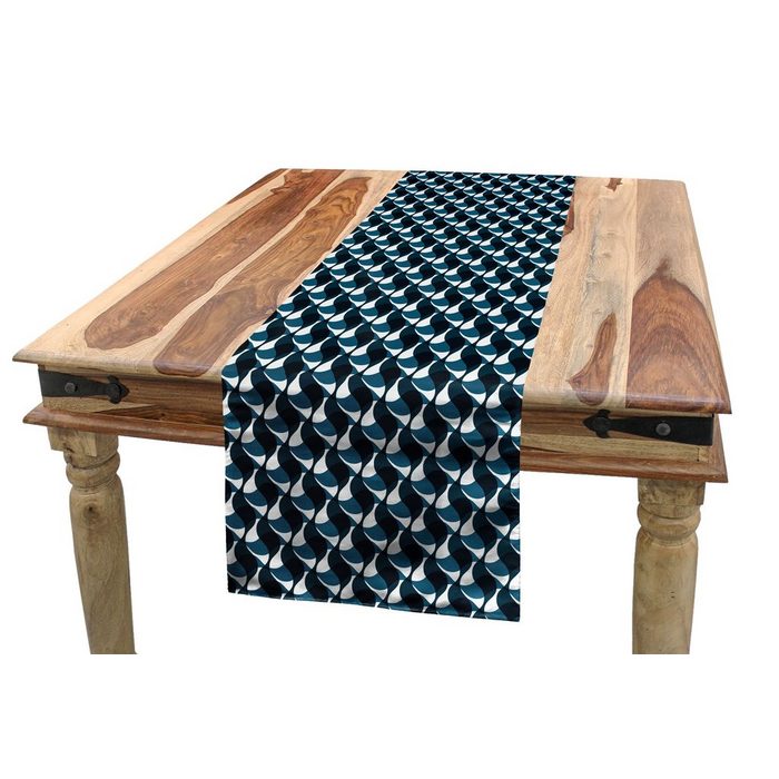 Abakuhaus Tischläufer Esszimmer Küche Rechteckiger Dekorativer Tischläufer Abstrakt Gewellte Streifen-Muster