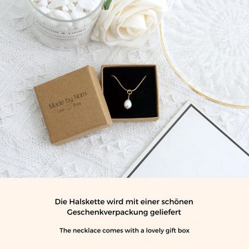 Made by Nami Kette mit Anhänger Halsketten mit Anhänger Edelstahl Frauen Herz Palme Sonne, Karabiner-Verschluss Choker-Kette Filigrane Gliederkette