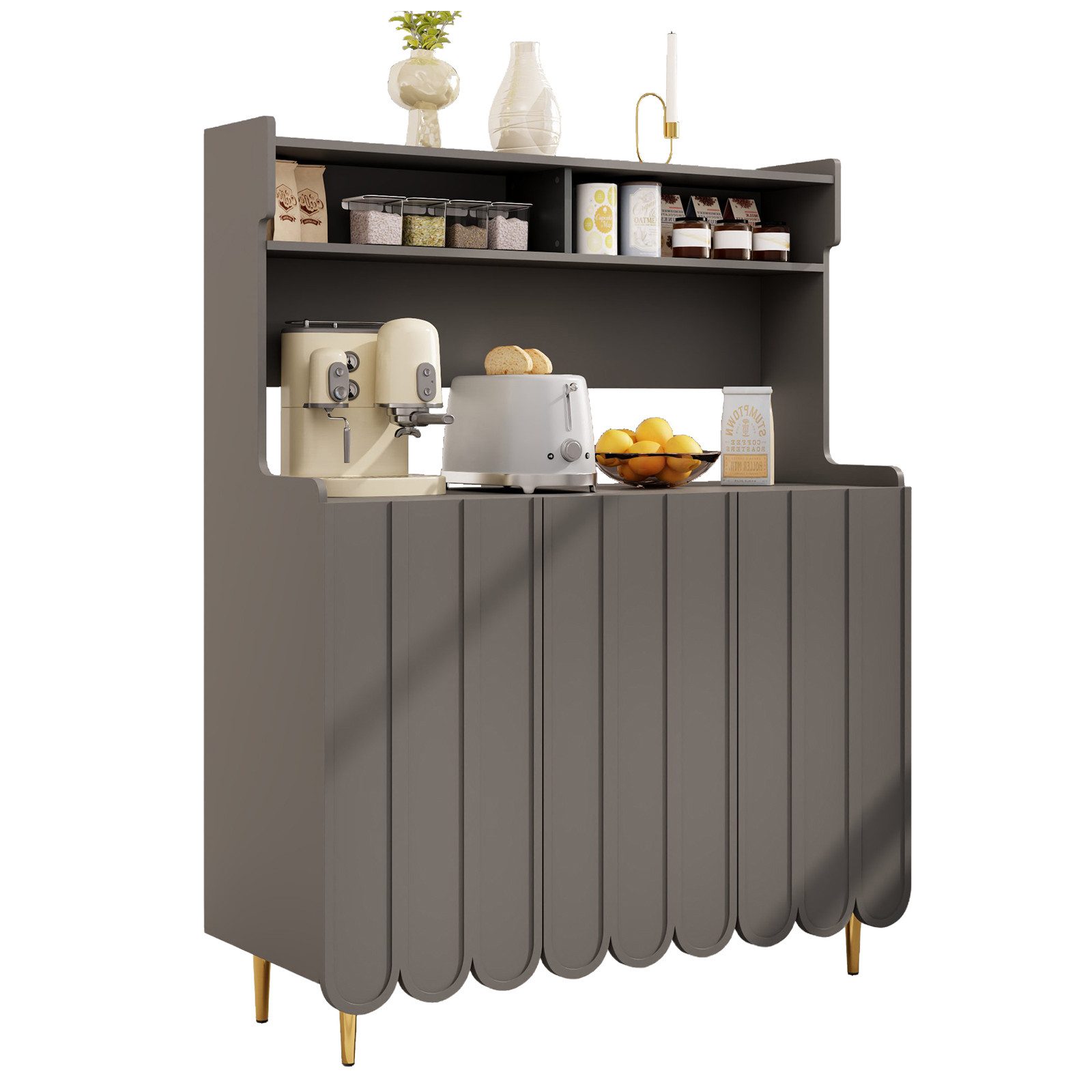 Yorbay Küchenbuffet Küchenbuffet mit offenem Ablageregal-Design, günstig online kaufen