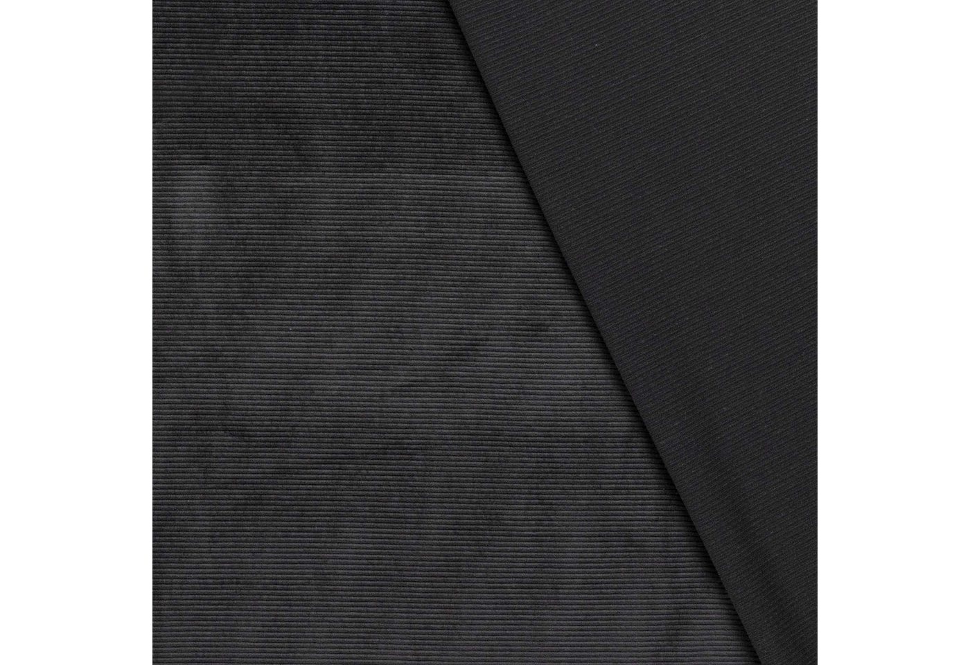 Thumbnail - maDDma Stoff Velour Nicky gerippt uni ab 50 x 155cm Baumwolle Polyester Kord, 068 - dunkelgrau