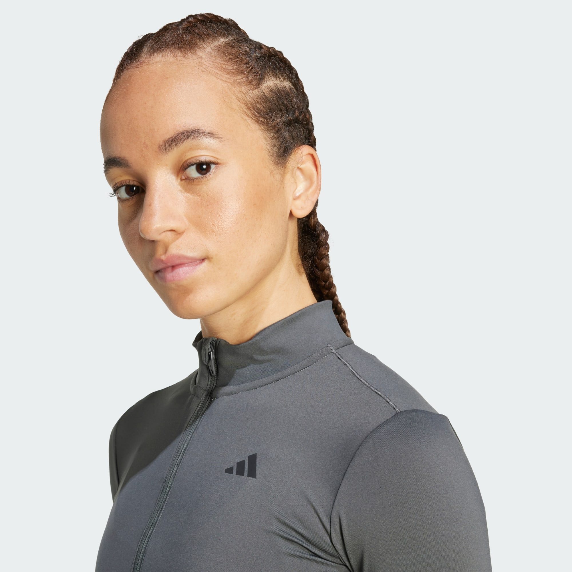 adidas Performance Trainingstop HYPERGLAM RIB ZIP THRU COVER UP (1-tlg)