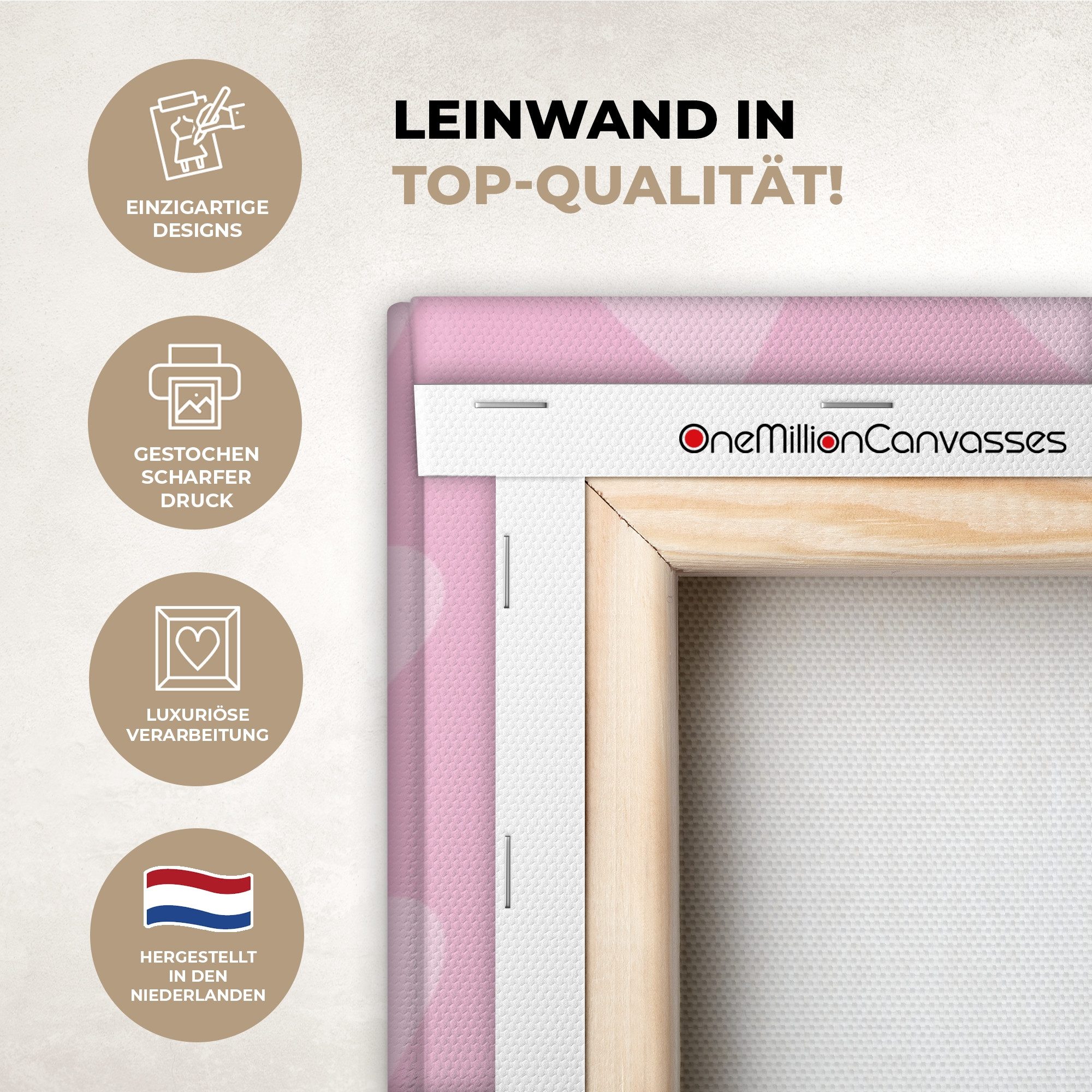OneMillionCanvasses® Leinwandbild Liebe - Zitat - Mutter - Rot, Fotodruck (1 St), Leinwandbilder XXL Wohnzimmer, Deko Aesthetic 150x100 cm
