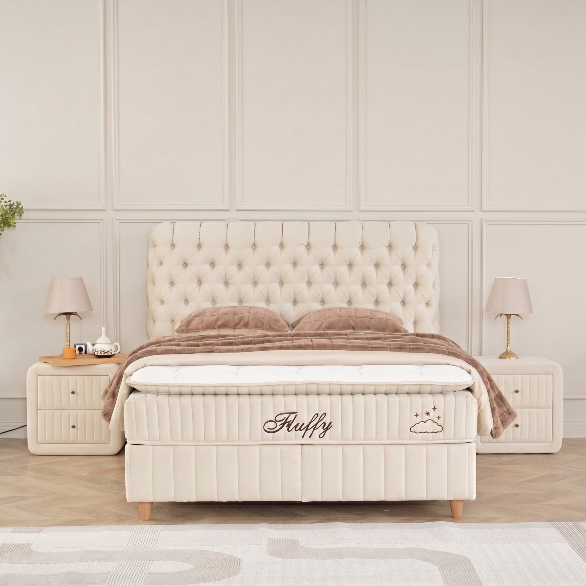 gowoll Boxspringbett bett 180 x 200 - 160 x 200 - Boxpringbett 140x200 Comfort, H3 Matratze (7 Zonen Allergenfrei & Atmungsaktiv, Orthopädische Matratze mit Topper, 1x Matratze, 2x Bettkasten, 1x Kopfteil), mit Komforteinstiegshöhe von 67cm