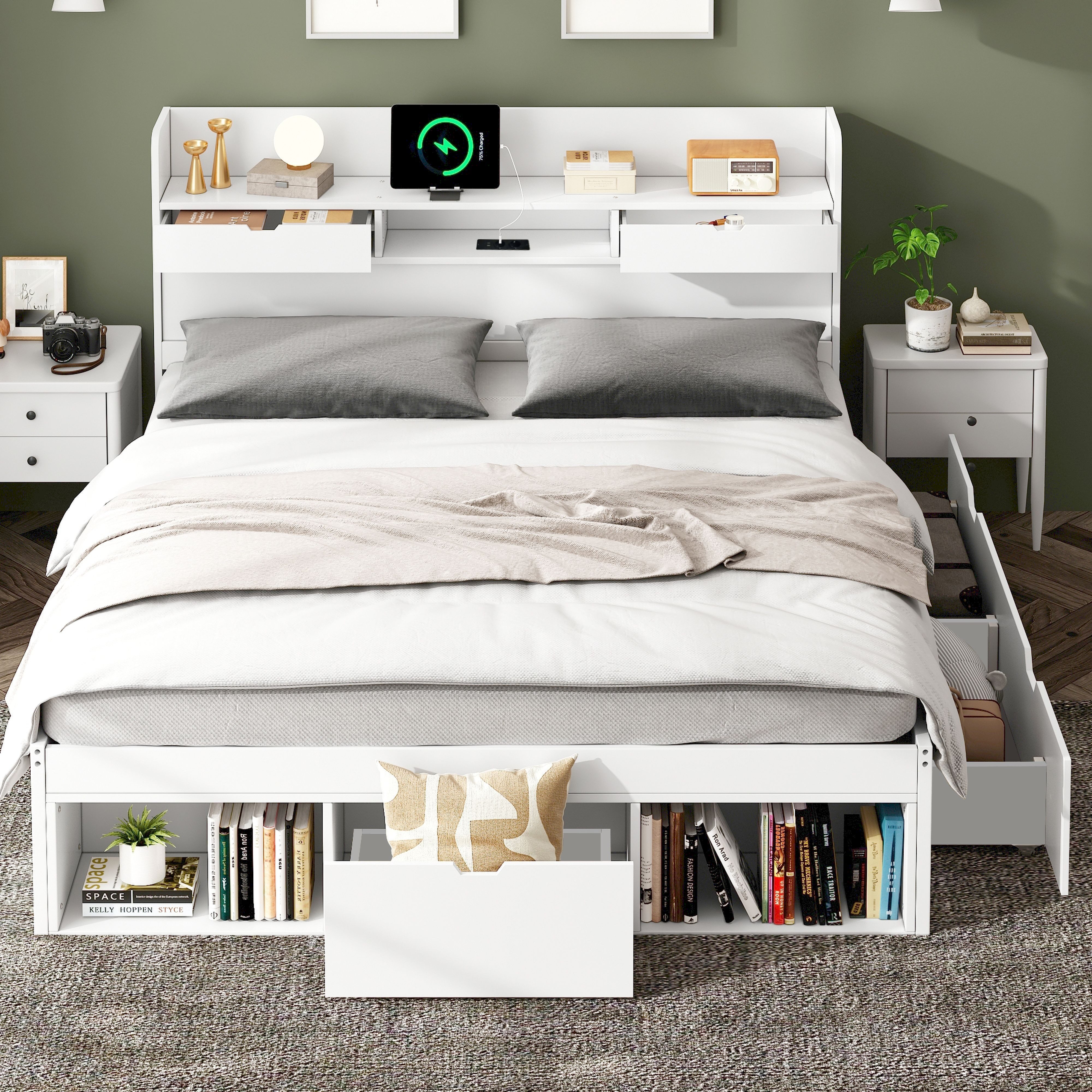 BlingBin Stauraumbett Kinderbett, Jugendbett Mit USB-port, Schubladen und S günstig online kaufen