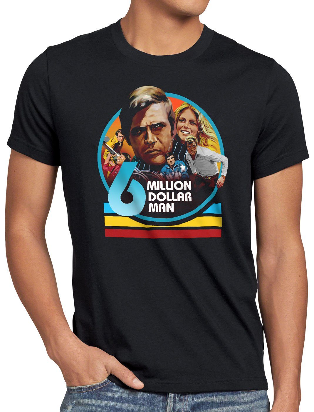 T-Shirt tv staffel style3 osi Mann Print-Shirt Sechs Herren Dollar Millionen Der serie