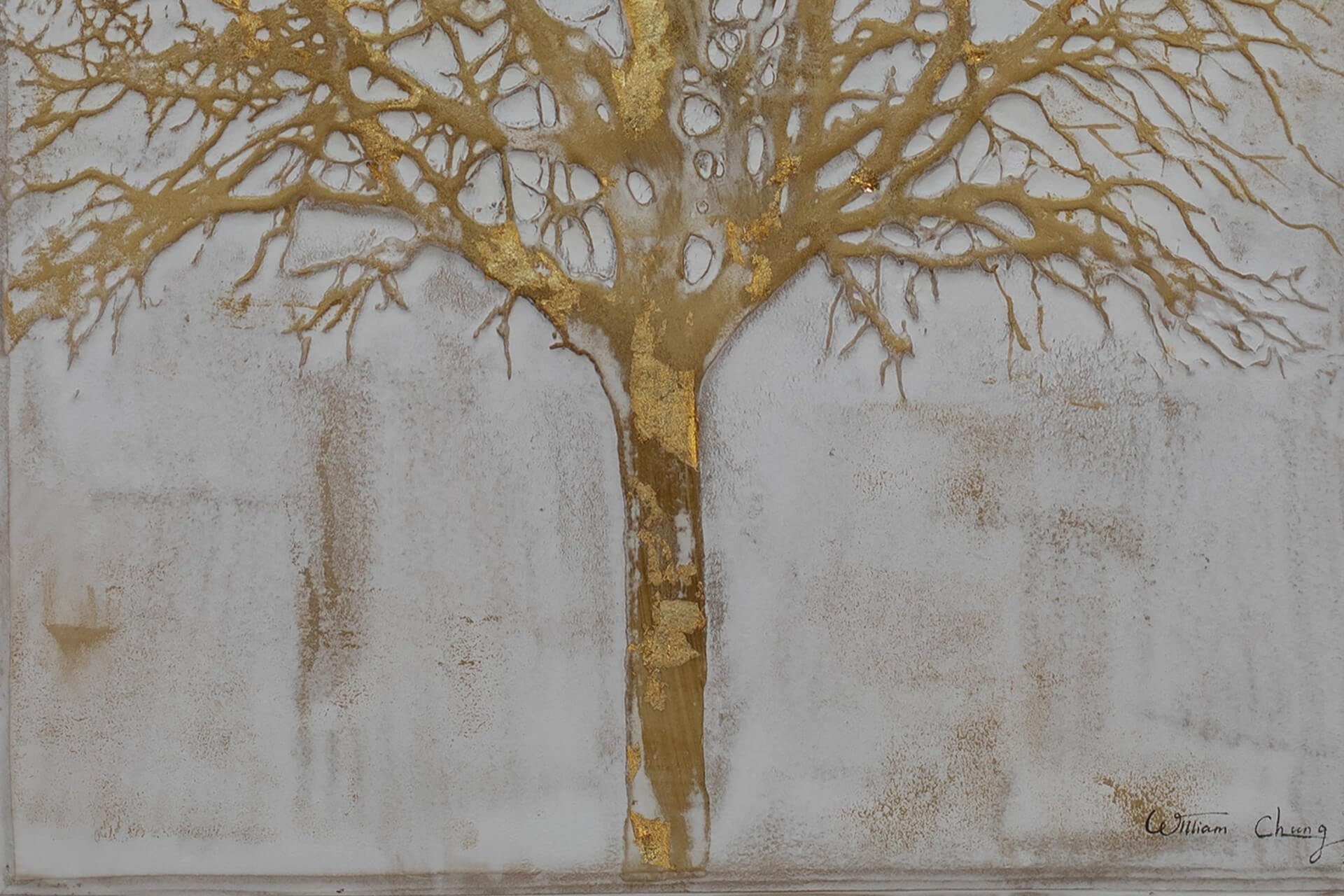 Life Tree KUNSTLOFT Gemälde of 100% Wandbild 60x120 cm, Leinwandbild HANDGEMALT Wohnzimmer