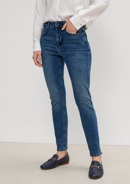 Comma 7/8-Jeans Slim: Jeans aus Baumwollstretch Strasssteine, Waschung