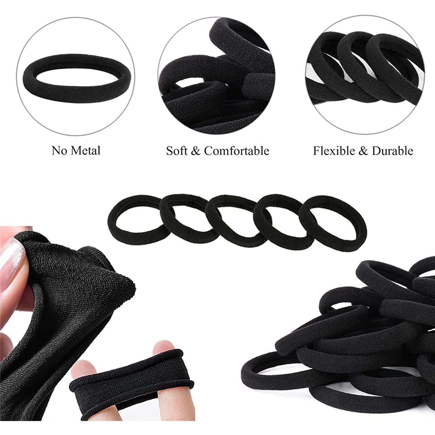 LuxusKollektion Haargummi 20 Premium Haargummis Schwarz Baumwolle elastisch Mädchen Haarband