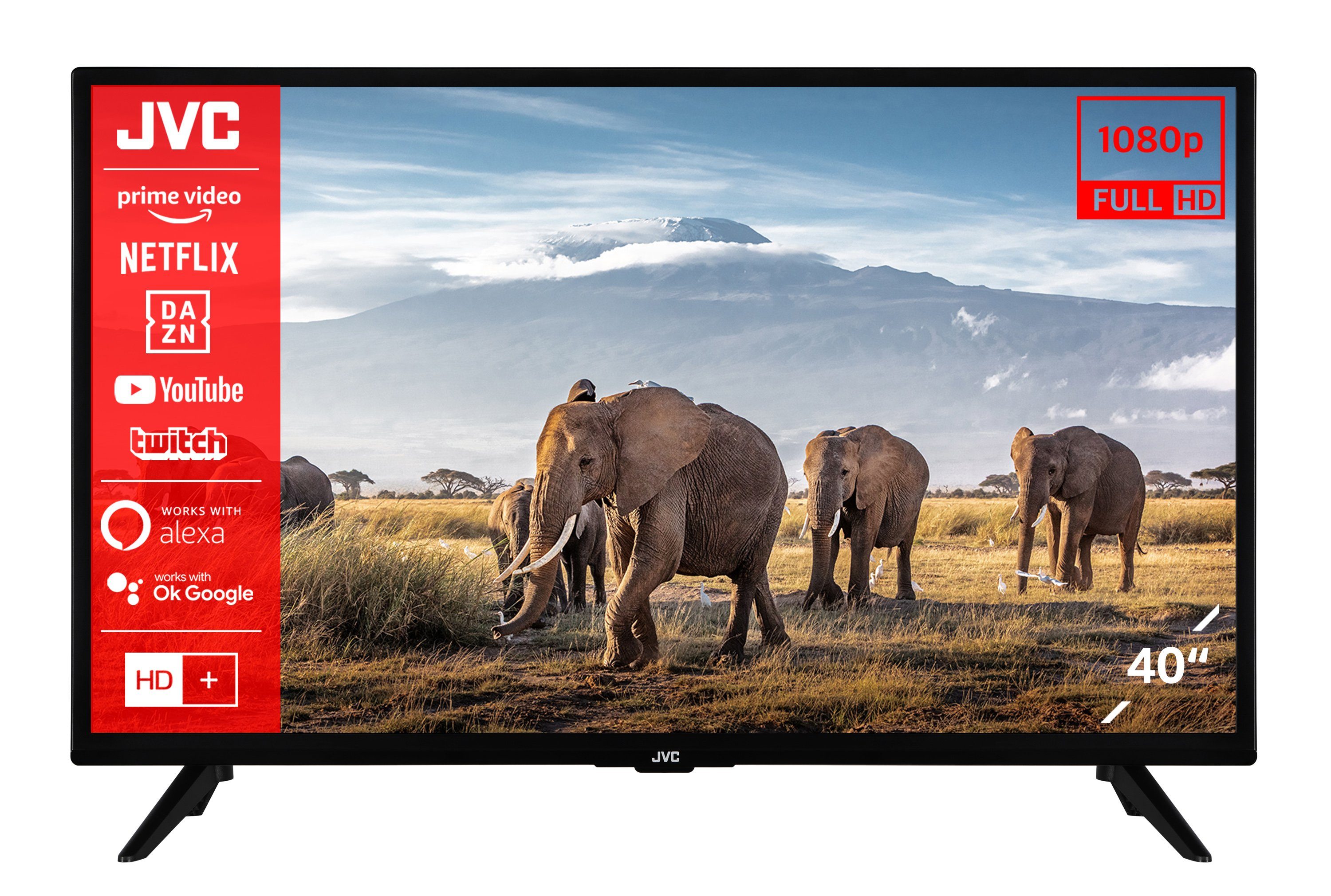 JVC LT-40VF3056 LCD-LED Fernseher (100 cm/40 Zoll, Full HD, Smart TV, HDR, Triple-Tuner, 6 Monate HD+ inklusive)