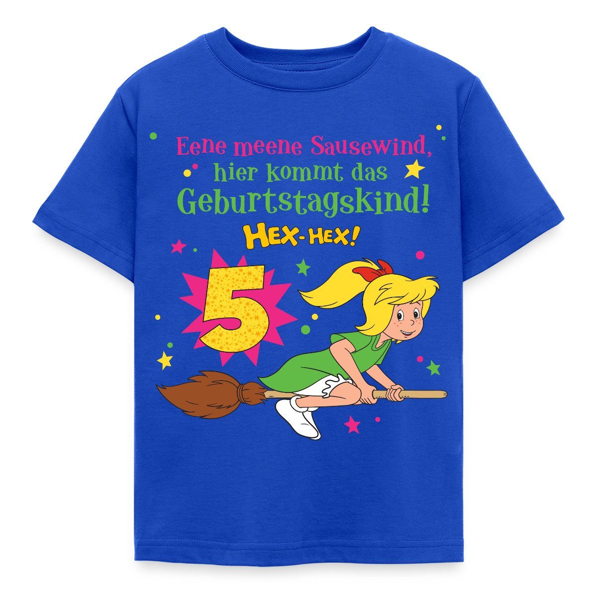 Spreadshirt T-Shirt Bibi Blocksberg Geburtstagsdesign 5 Jahre Kinder T-Shirt (1-tlg) Fällt klein aus. Wir empfehlen, eine Größe größer zu bestellen.