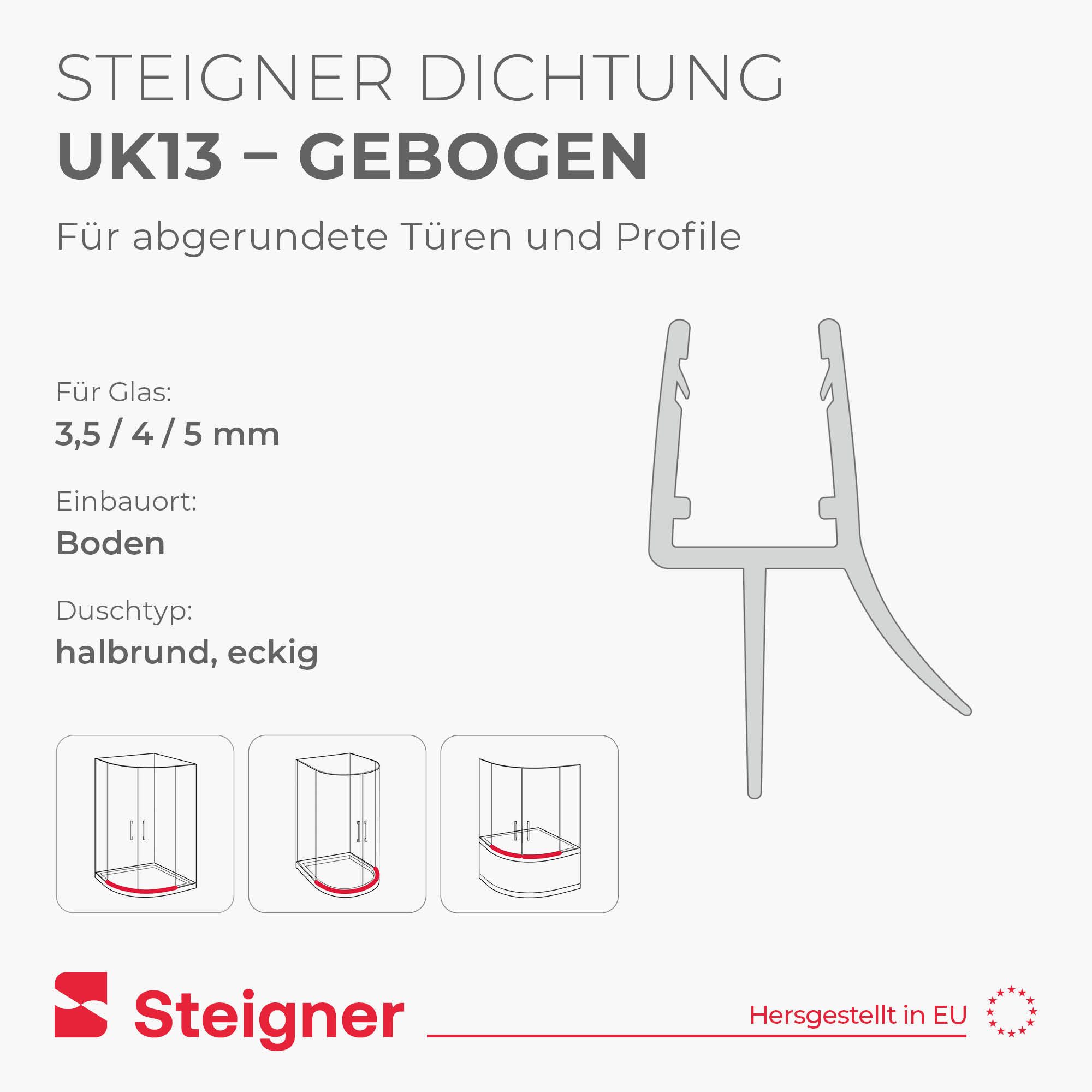 STEIGNER Duschdichtung 30cm Vorgebogene Ersatzdichtung für Runddusche, L: 3 günstig online kaufen