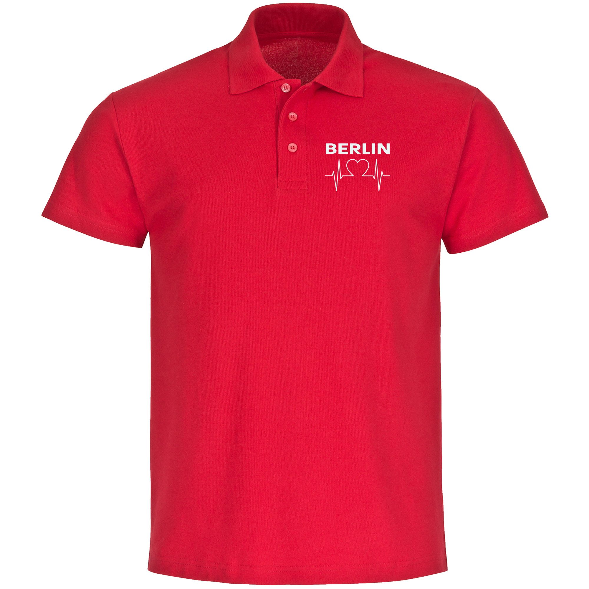 Poloshirt Berlin rot - Herzschlag - Polo