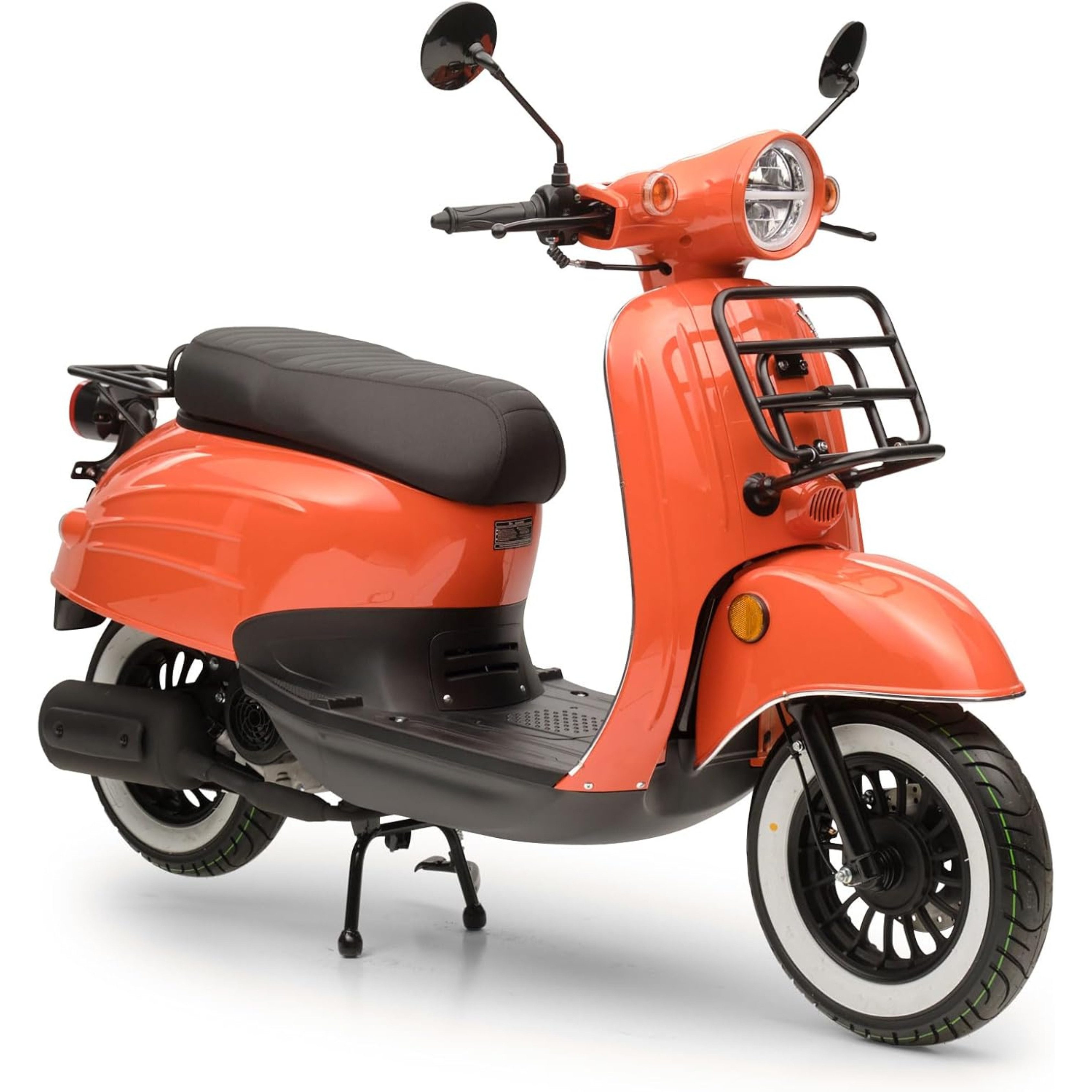 Burnout Motorroller Luna in Grau, Silber, Blau oder Rot, 50 ccm, 45 km/h, Euro 5, Unverwechselbares Retro Design, Mofa