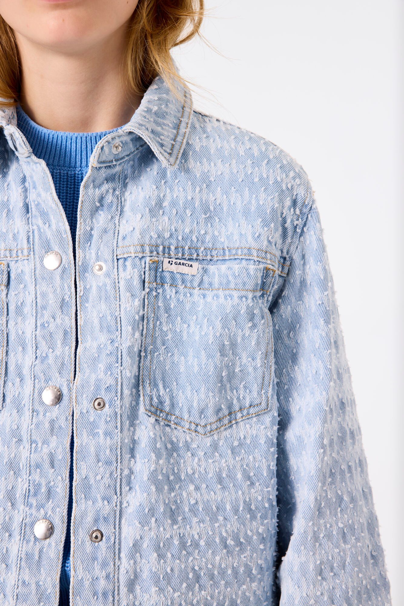 Garcia Jeansjacke mit Strukturmuster