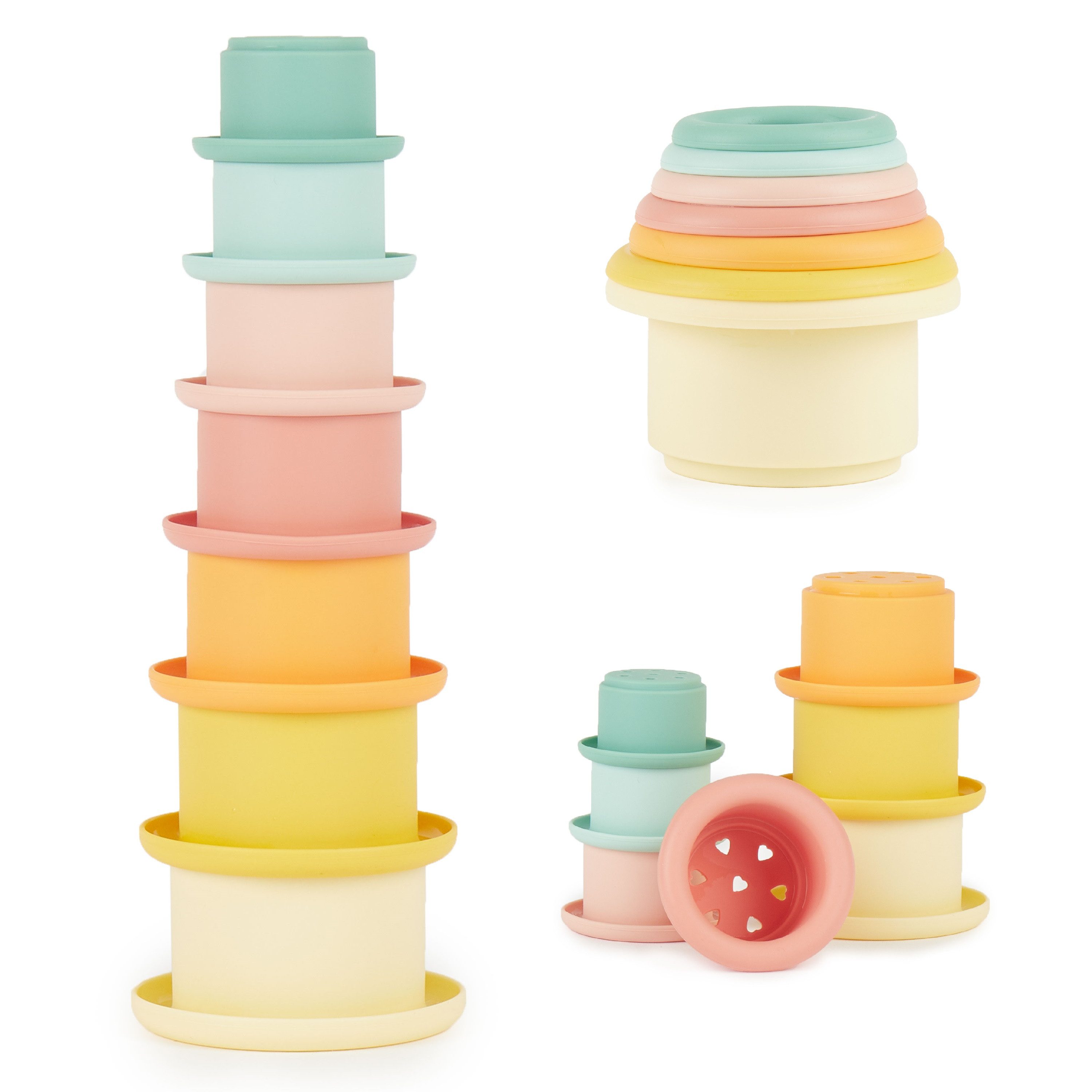 BIECO Stapelspielzeug Bieco Silikon Baby Stapelbecher Tropical Vibes