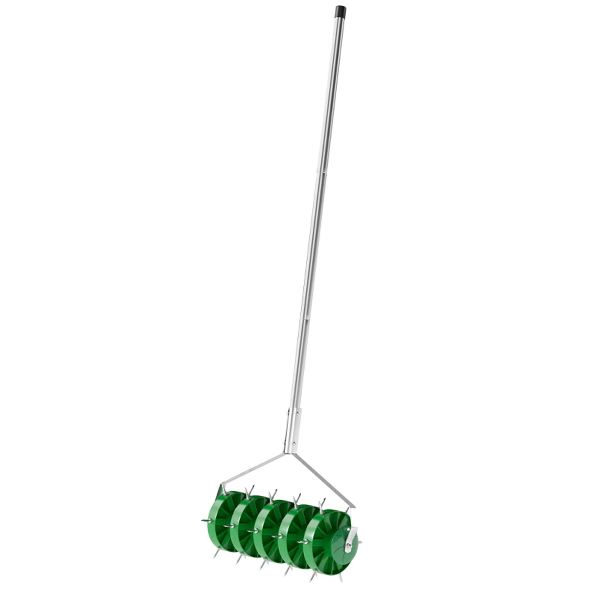Gartenpflege-Set Rasenlüfter Aerifizierer für Rasen 45cm Breite Manuell Rasenbelüfter