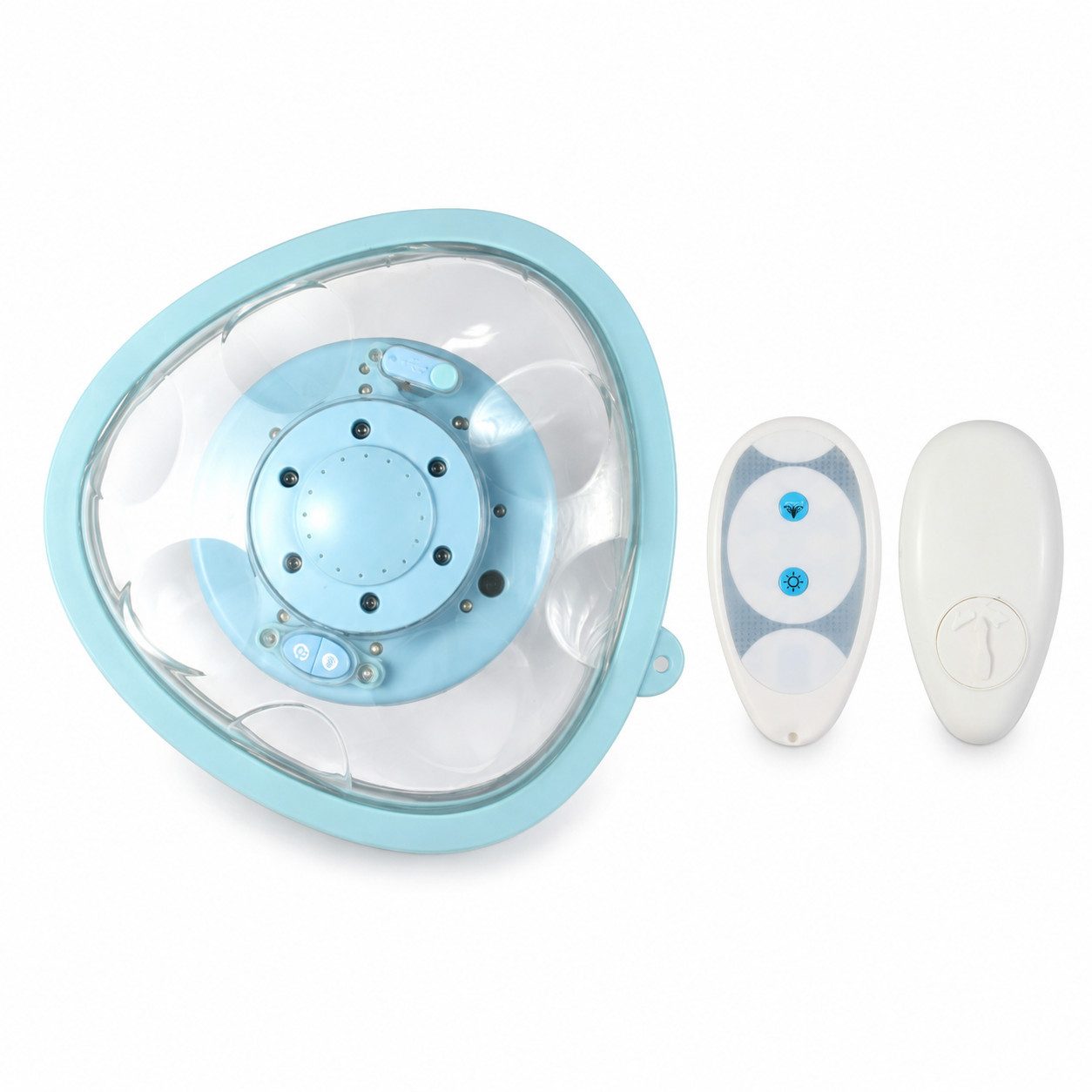Tekoo LED Teichleuchte Poolbeleuchtung: LED-Springbrunnen & schwimmendes Wasserspiel, LED fest integriert, Blau, Rot, RGB Farbwechsel, Warmweiß, Grün, 5 RGB-Lichteffekte, schwimmfähig