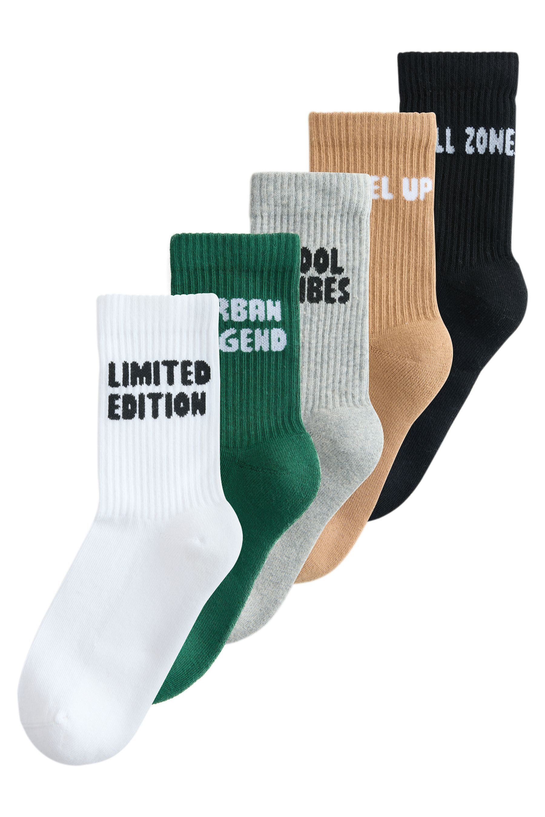 Next Kurzsocken Gerippte Socken mit hohem Baumwollanteil, 5er-Pack (5-Paar)