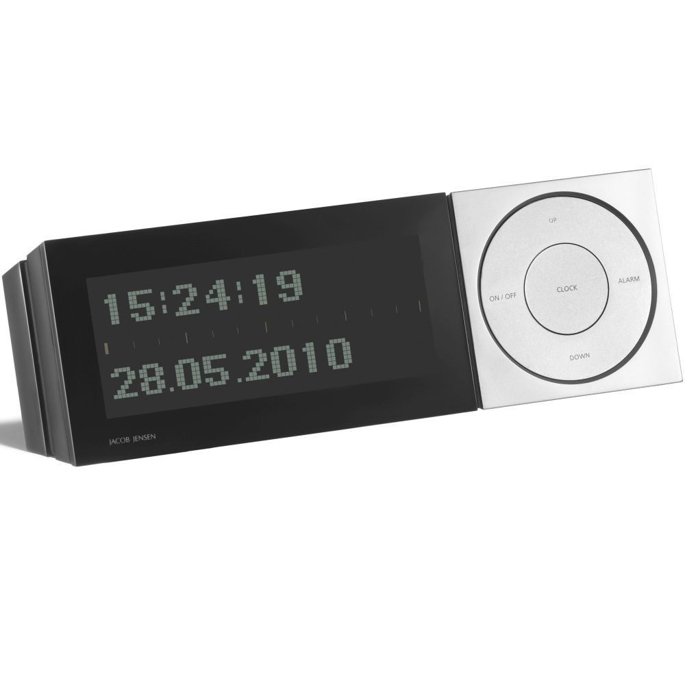 Funkwecker JACOB JENSEN Uhr II 32086 schwarz LCD-Display Snooze Kunststoff