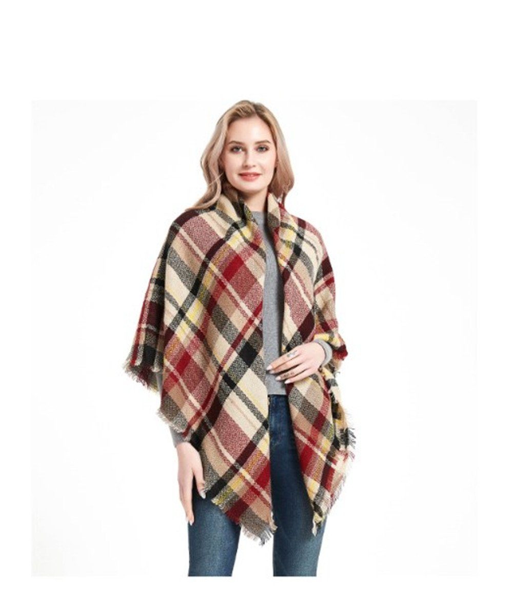 XDeer Modeschal Damen Schal Kariert übergroßer,XLDeckenschal Poncho Qualität Winterschal Damen mit Fransen Halstuch Geschenk für Frauen