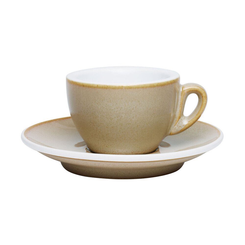 Cilio Espressotasse Espressotasse mit Untere 0,05 l Roma Sand, Porzellan, Espressotasse mit Untere, 0,05 l, Porzellan, sand