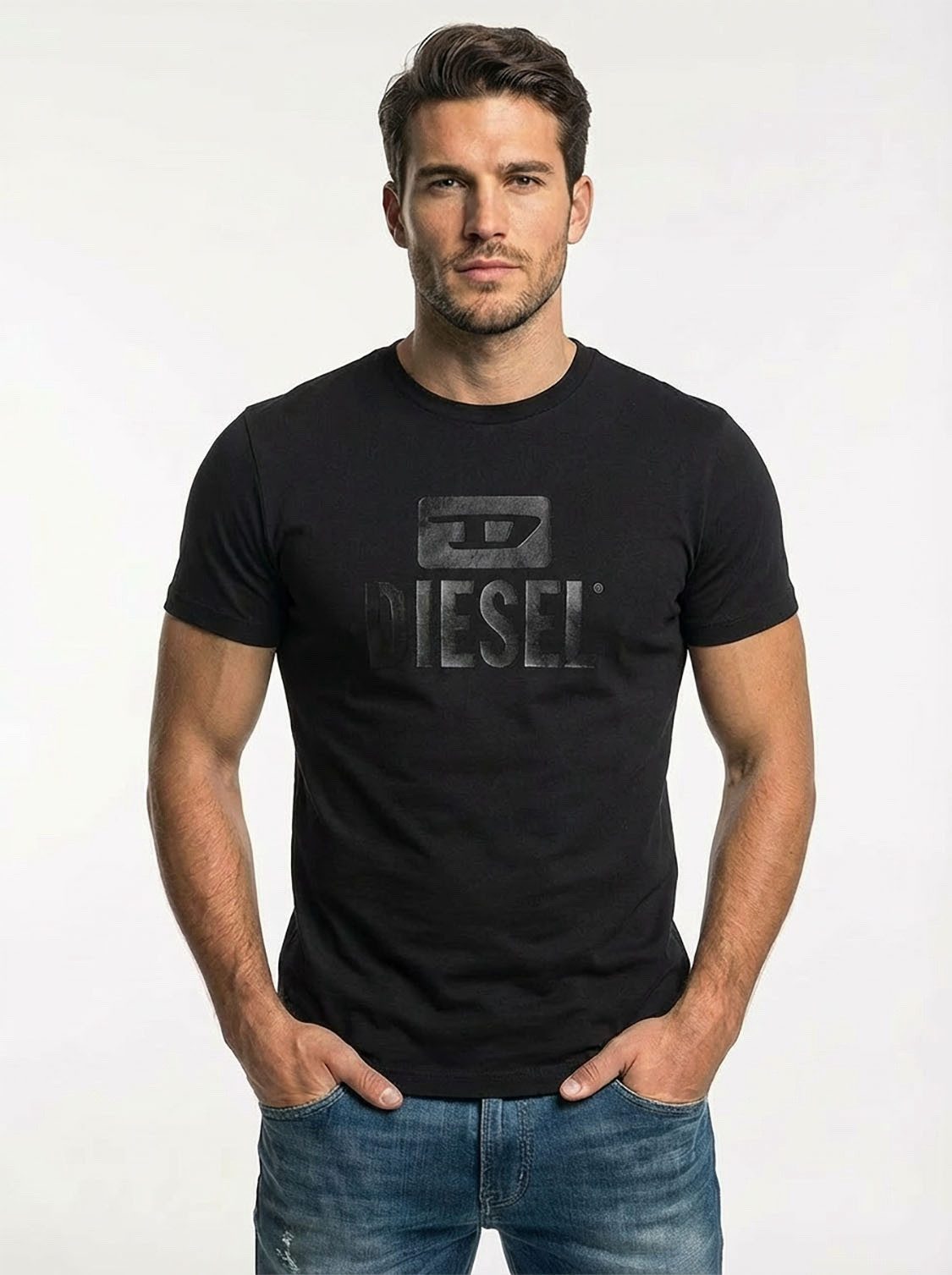 Diesel Rundhalsshirt Slim Fit - T-Diego Tone On Tone 900 günstig online kaufen