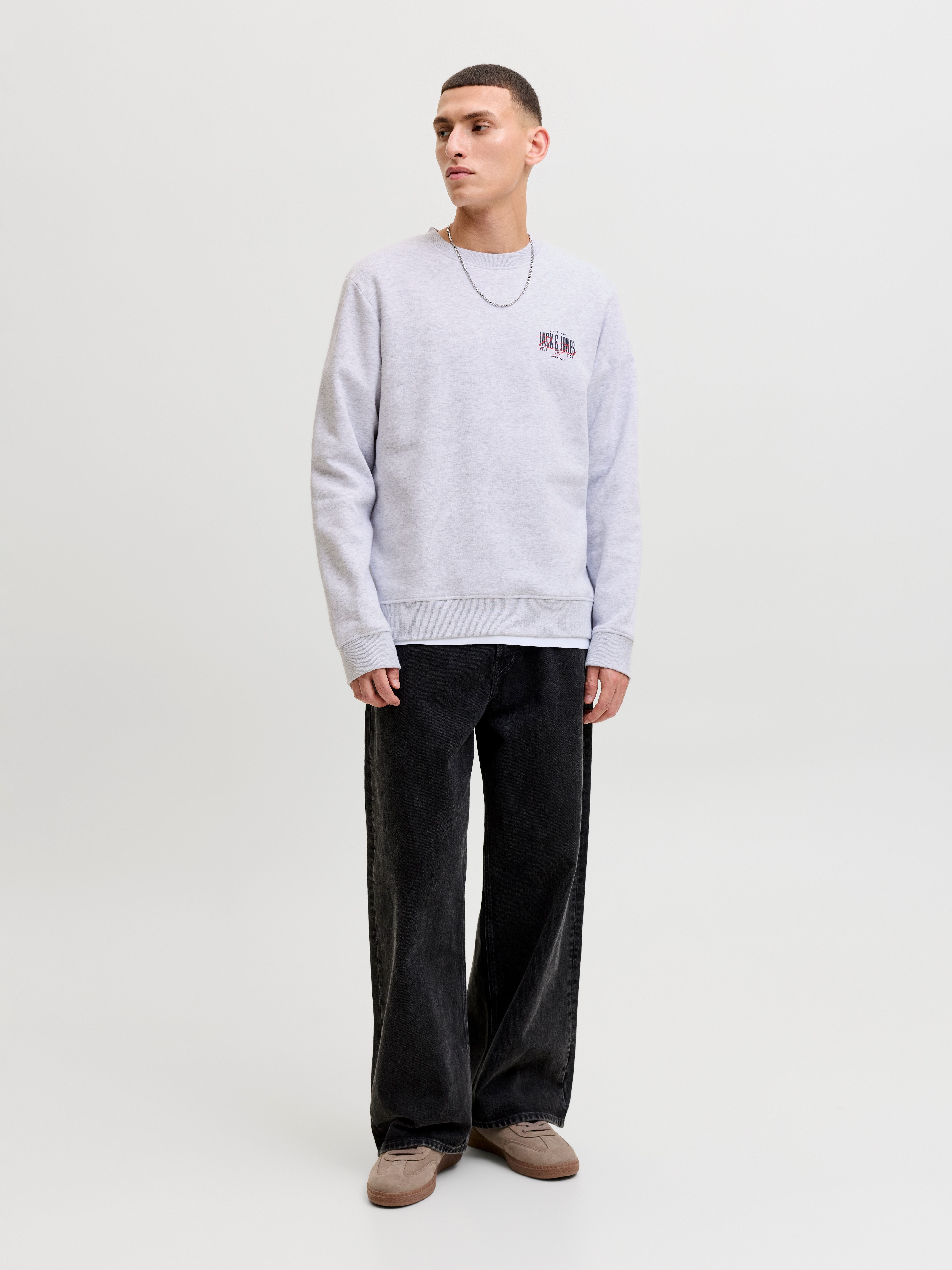 Jack & Jones Sweatshirt JJAERO SWEAT CREW NECK Materialmix, regular fit – Bild 4 von 5